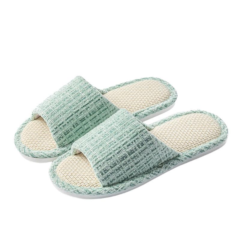 Leinenslipper Damen Frühling und Herbst vier Jahreszeiten Indoor Baumwolle und Leinen Zuhause Zuhause Zuhause rutschfest Sommer Herren Paar