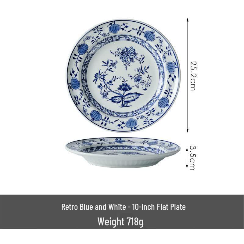 OIMG Retro Ceramic Shallow Soup Plate