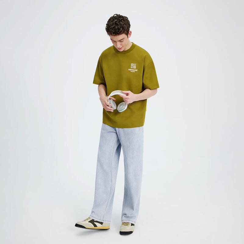 NVG.YOUNG Italian Little Sailboat Men's Loose Straight-Leg Denim Jeans