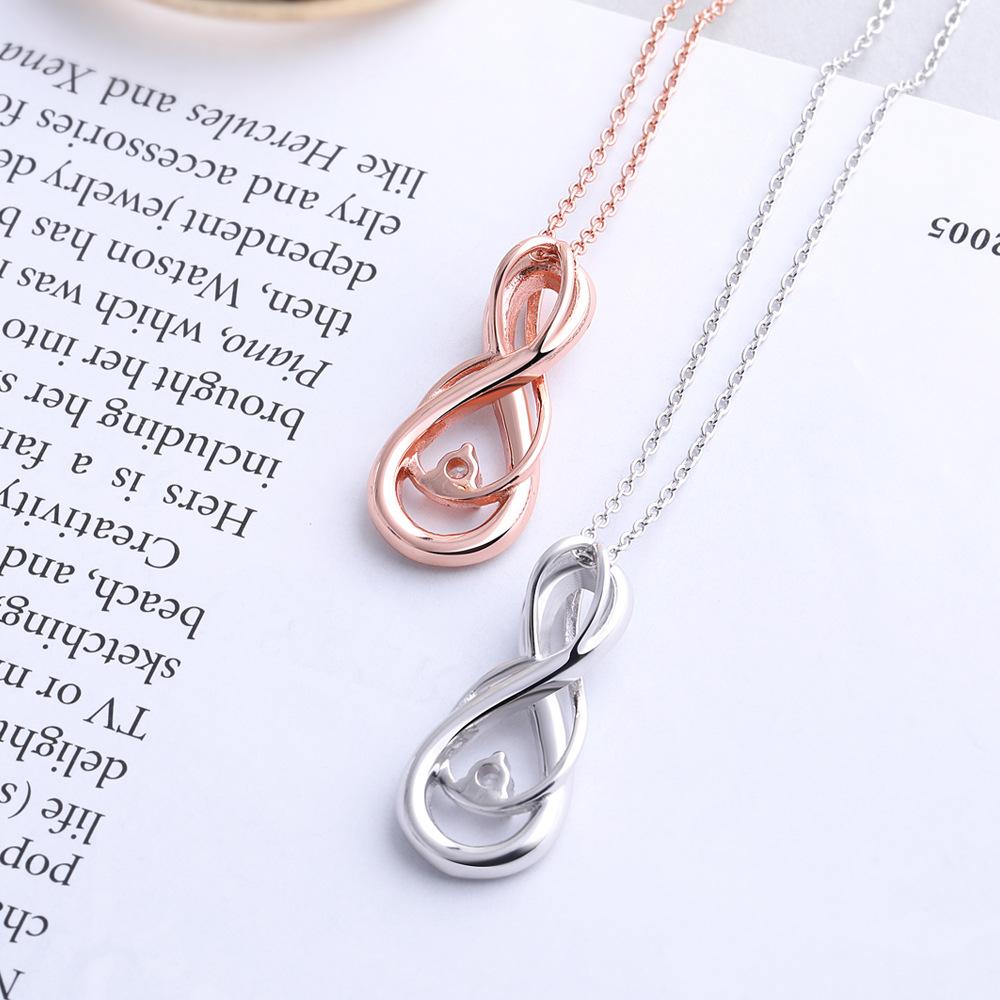 Fashion Ladies 8 Character Pendant S925 Silver Necklace