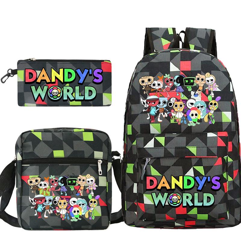 Dandy's World Game Merchandise Printed Primary and Secondary School Schoolbag Three-piece Popular Children's Backpack