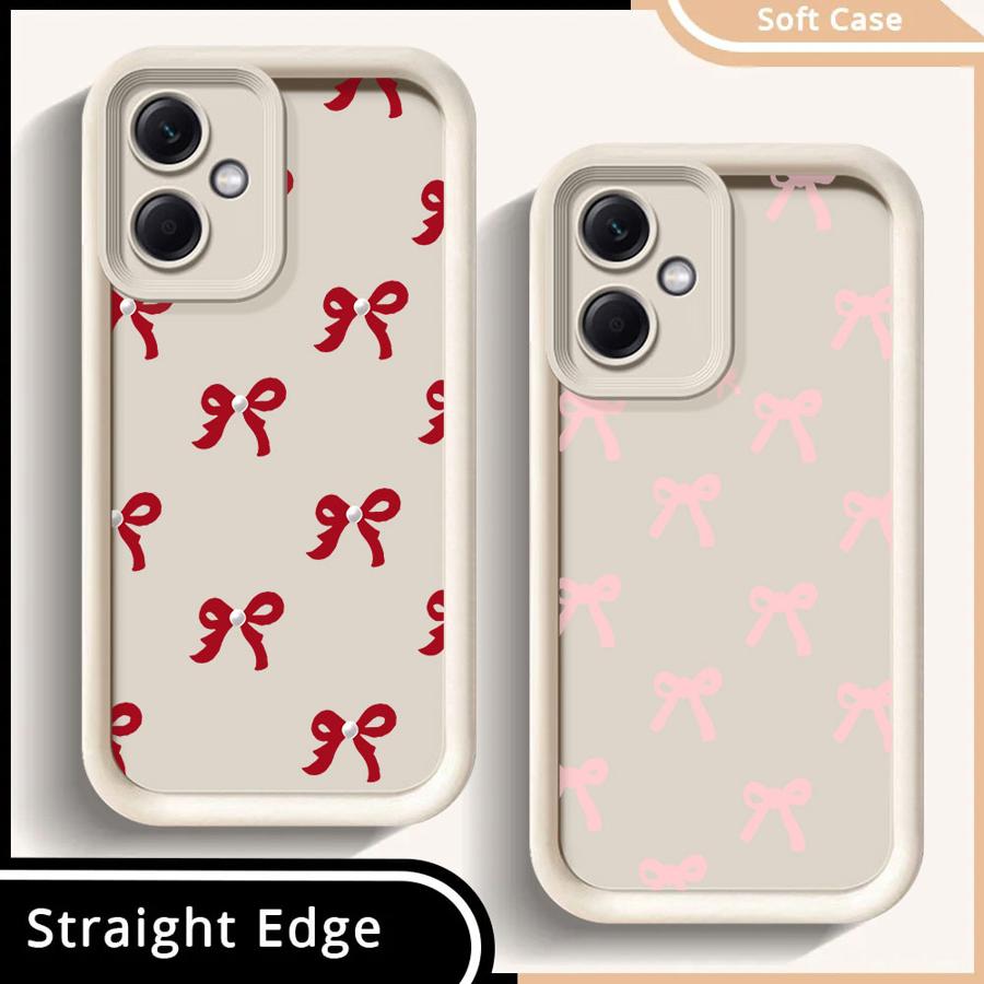 Fashionable Red Pink Bow Case for Xiaomi Redmi Note 14 Pro Plus 10 Note 13 A1 A2 A3 A4 11s 13C 14C 12s 12 12C 11 Phone Cover