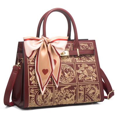 Bolsa de Mão Bordada Feminina Noiva Bolsa de Casamento Atmosférica Grande Capacidade Bordado Para Presente de Aniversário da Mãe