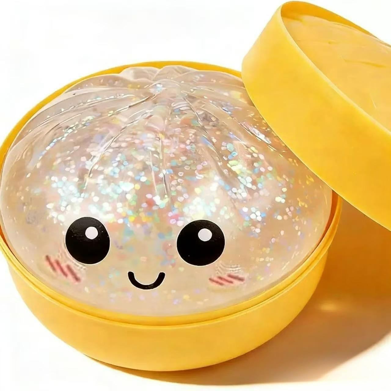 

Vibrant Multi-Colored Glitter Realistic Dumpling Squishy Toy – Slow Rising Soft Pinch Decompression Anxiety Relief Sensory Squeeze Ball