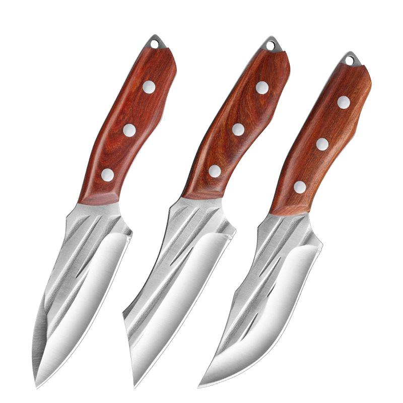 Stainless Steel Boning Knife Butcher Fish Fruit Vegetable Cutter Cleaver Kitchen Knives with Sheath
