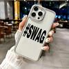 Funda de Teléfono Sencilla Ins Moda Trendy Texto en Inglés S-SWAG para iPhone 17AIR 16E 15 14 13 12 11 PRO MAX XSMAX XR 7 8 PLUS Cubierta Y2K