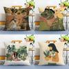 Elegante Einfache Blumenzüchtendes Mädchen Kissenbezug Druck Kissenbezug Wohnzimmer Sofa Kissenbezug Schlafzimmer Zimmerdeko