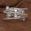 Sparkling Diamond Micro-Inlaid Zircon Ring Creative Women'S Cross-Color Separation Ring