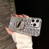 Luxury Diamond Magnetic Belt Holder Mirror Suitable for Apple 16promax Mobile Phone Case iPhone15 Soft Case