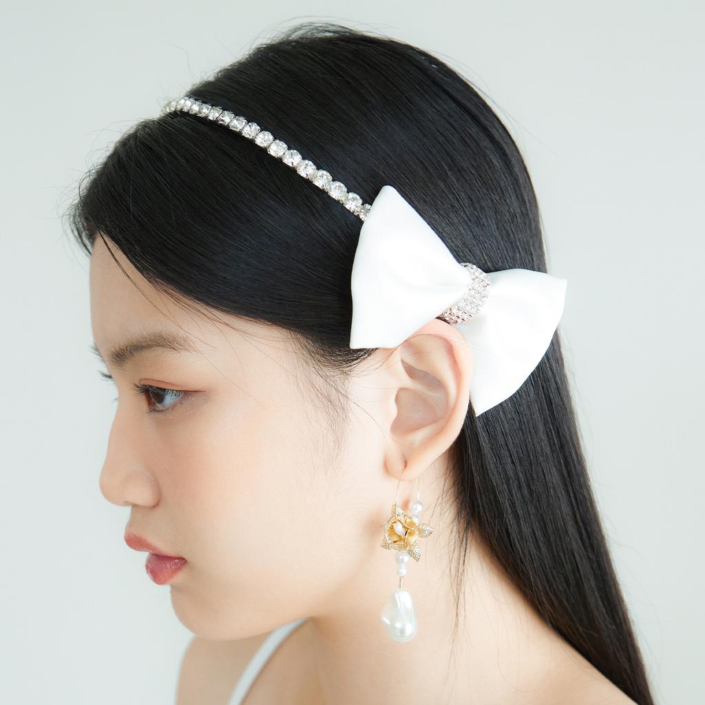 Lovuee White Swan Double Ribbon Hairband