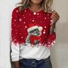 2025 Autumn & Winter Women's New Casual Crew Neck Long Sleeve Top 3D Christmas Pattern Ideal Halloween Christmas Gift