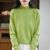 A New Style of Women's Autumn and Winter Hollowed-out Knitted Sweater Paired with A Base Layer A Pullover Long-sleeved and Semi-high-neck Sweater