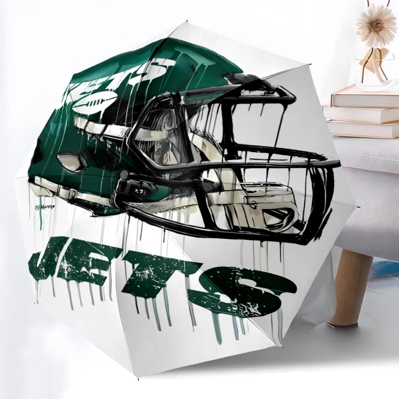 Printed New York Jets logo Folding Umbrella,Outdoor,Leisure,And Travel Umbrella,Durable Umbrella Fabric,Birthday And Holiday Gift