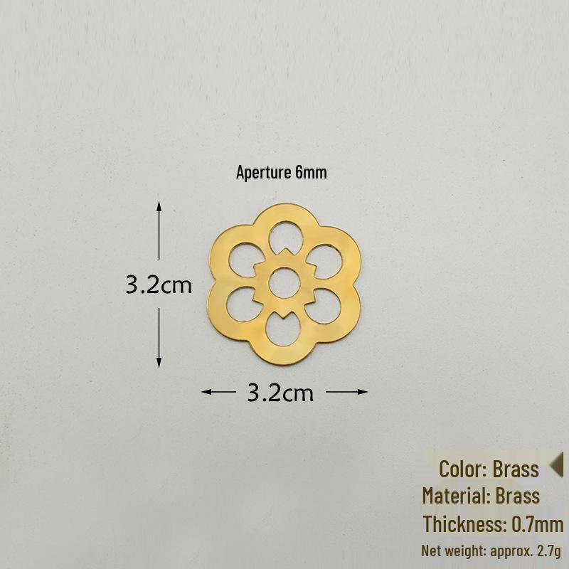 Antique Chinese Copper Plum Blossom Pull Handle and Gasket for Furniture Decoration