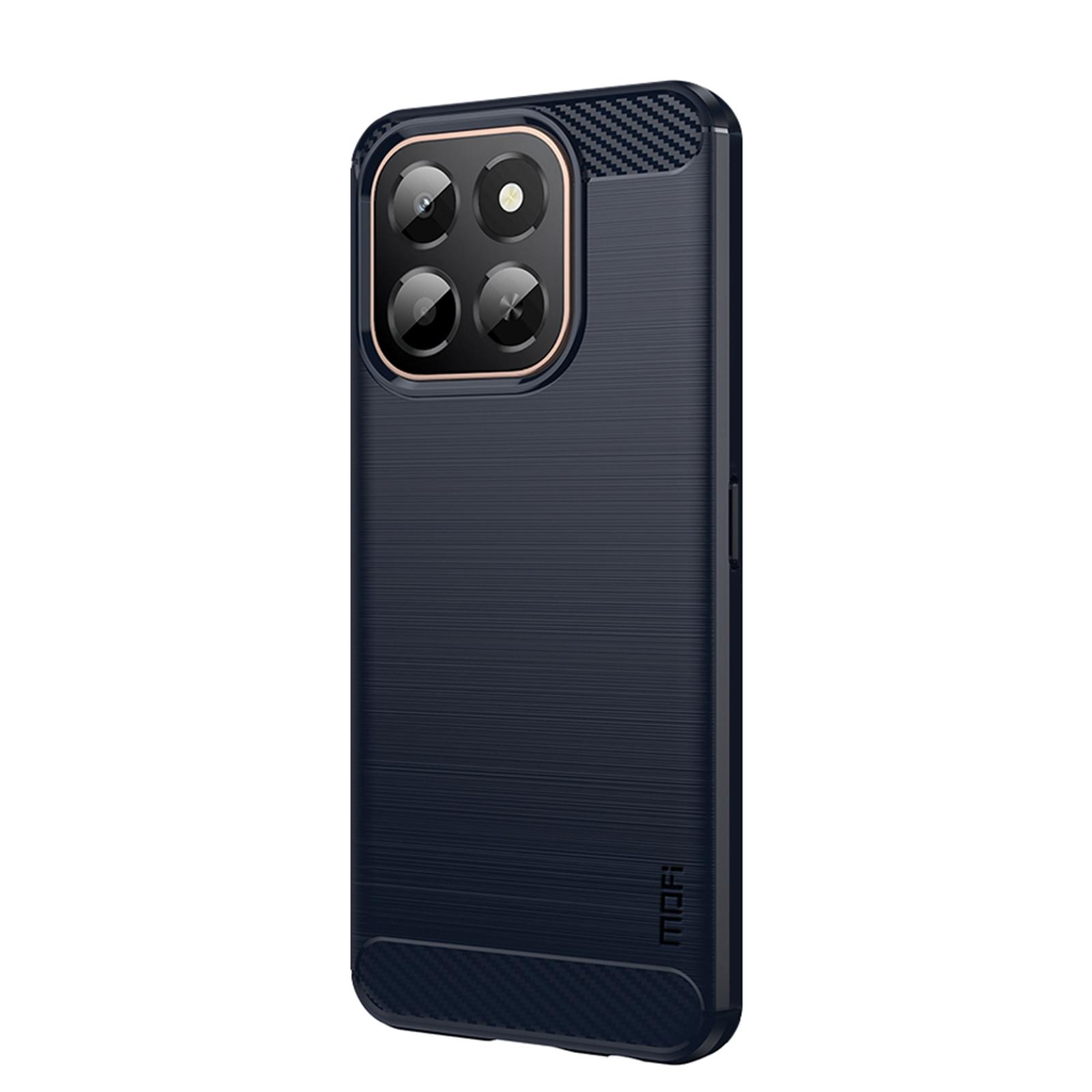 

Для Honor X6c 4G Задня кришка MOFI Текстура шліфованого металу Карбонове волокно М який чохол з ТПУ