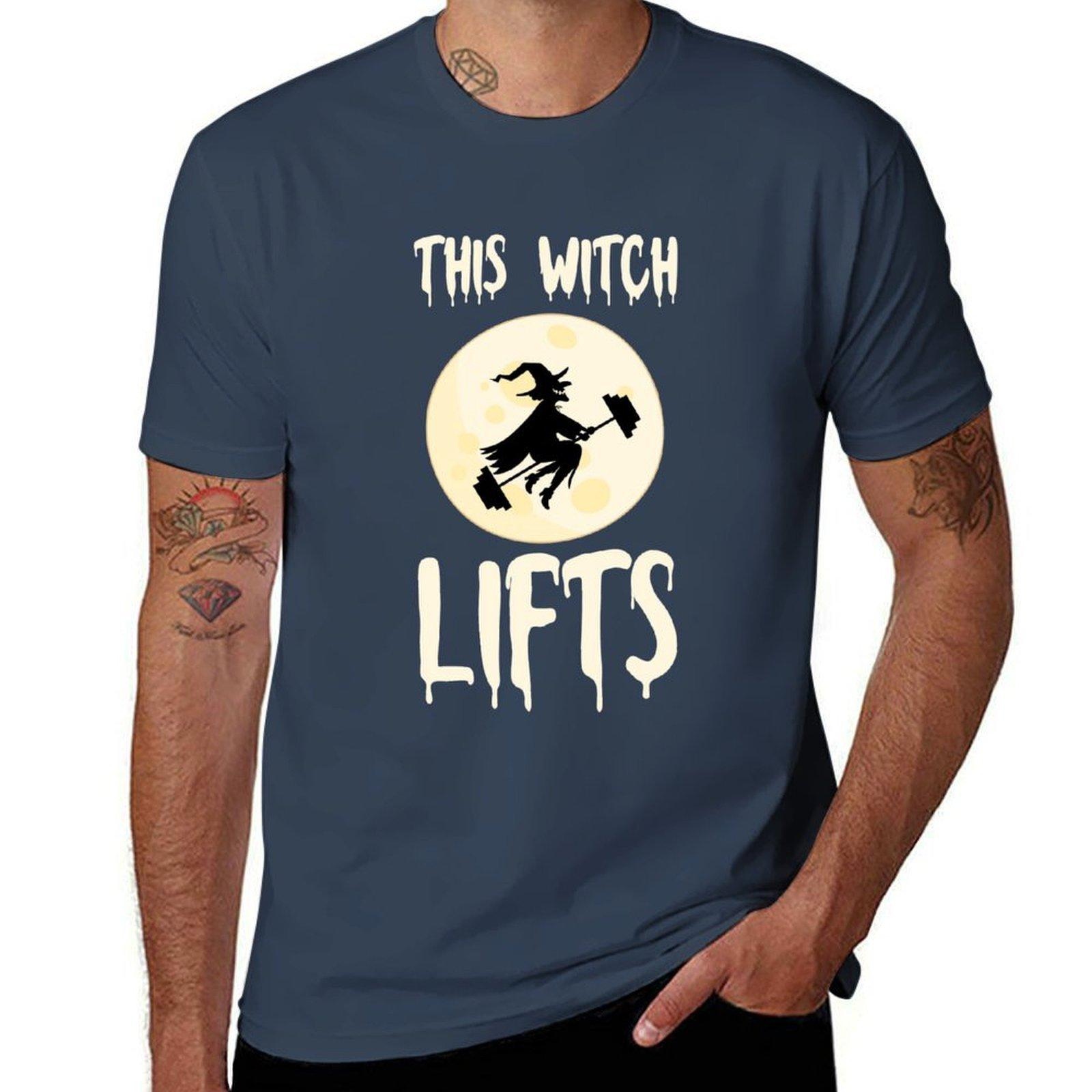 Unisexs This Witch Lifts Funny Halloween Lifting Tshirt Athletic Quick Dry Tshirt For Unisex S