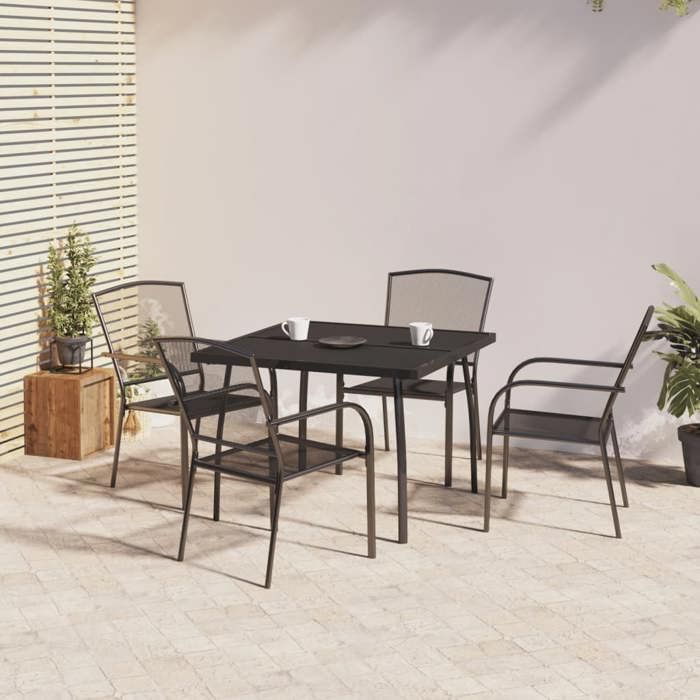 VidaXL Ensemble à manger de jardin 5 pcs anthracite acier, ensemble de salle à manger, ensemble de salle à manger 3187968