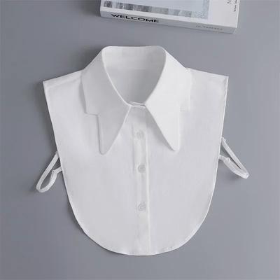 Damenmode Weiß/Schwarz Falscher Kragen Einfache Halb-Bluse Falscher Kragen für Formellen Anzug Hemd Abnehmbares Kragenzubehör