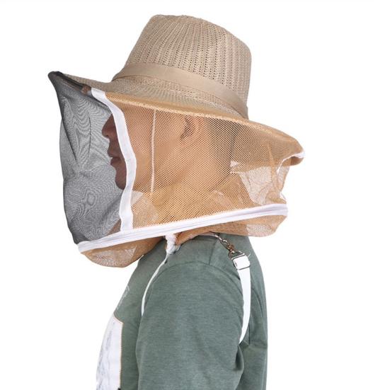 yangyizhi Beekeeping Hat with Veil, Adjustable Straps Wide Brim Full Mesh Visor Protection Bee for Face Neck Protection, Comfortable Fit Supplies