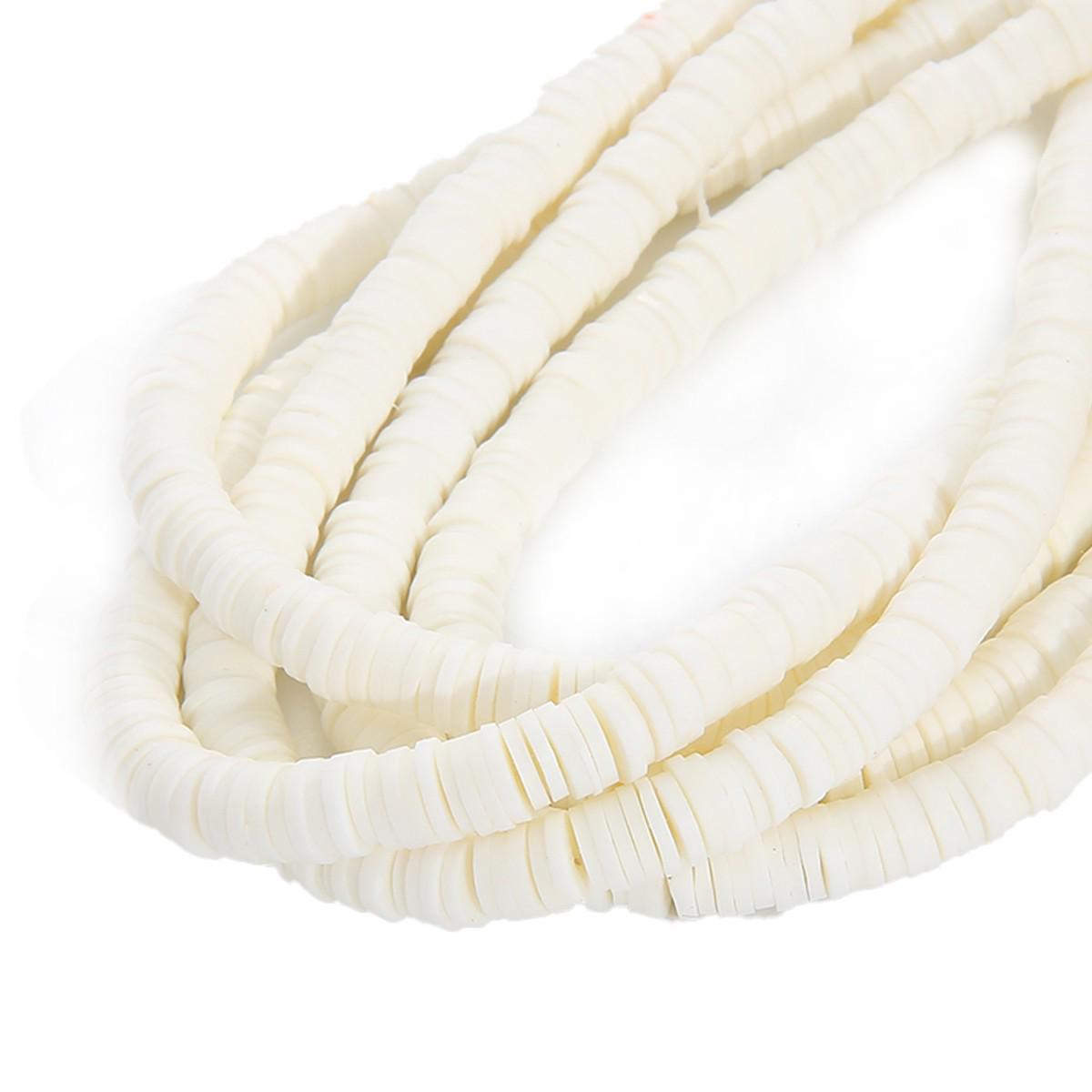 

Скибочки кольорової глини та намистини-розпірки для ювелірних виробів ручної роботи своїми руками: Браслети, намиста, аксесуари 4×1mm білий