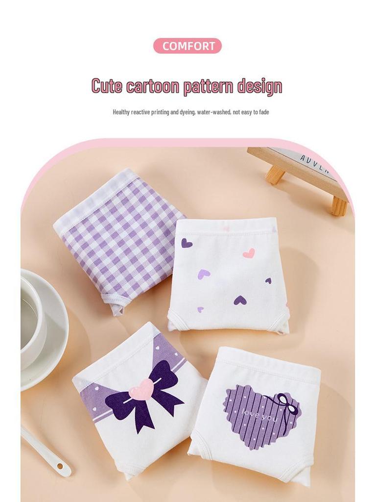 Girls' Pure Cotton Boxer Briefs - Comfortable, Non-Pinching Underwear for Children