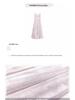 Chuqing French High-Waisted Pleated Chiffon Summer Dress - Spaghetti Strap, Long, Ruffled, Elegant Vacation Wear.