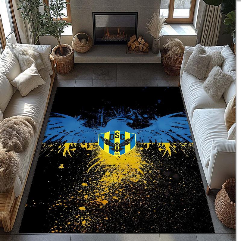 Fenerbahce Printed Flannel Area Rug Non Slip Soft Polyester Floor Carpet Indoor Decor Mat for Bedroom Living Room Sofa