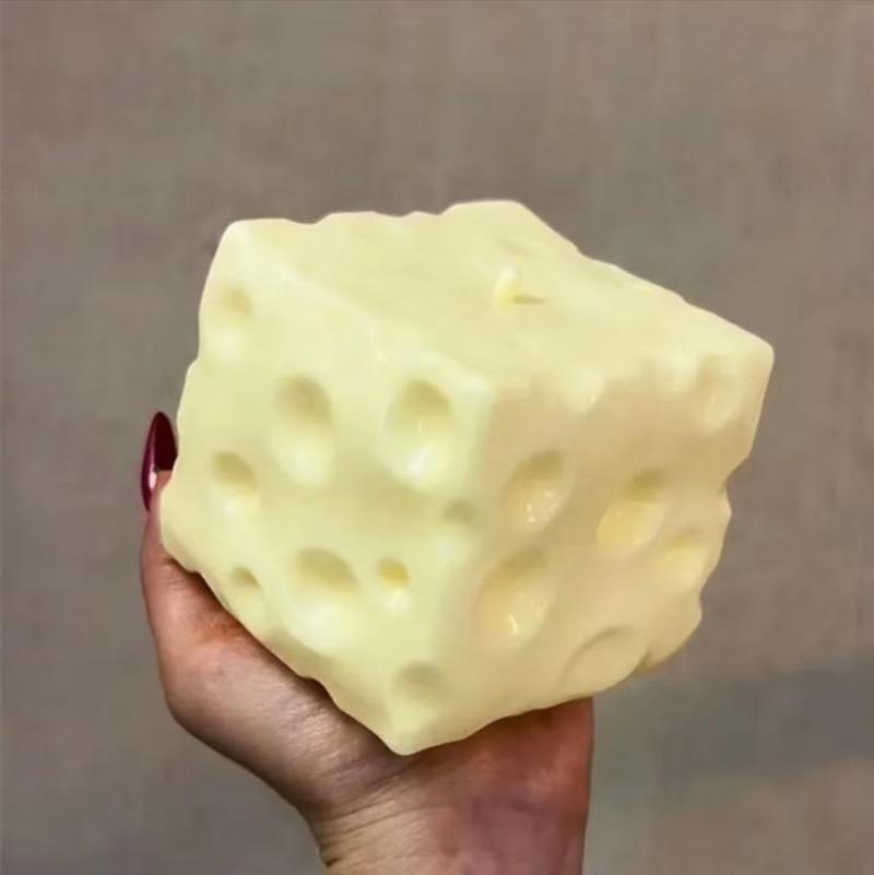 Squeeze Toys Cheese Cheese Stress-Relieving Simulation Toy With Slow Rebound For Class Relaxation And Venting Gift Toy