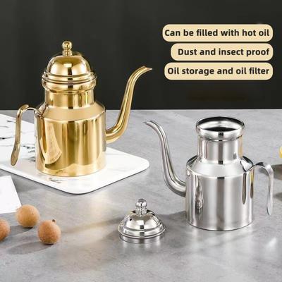 Yousheng Dispenser Olio in Acciaio Inossidabile Bottiglia Olio Anti-perdita Senza Gocciolamento per Olio d'Oliva Aceto Contenitore per Conservazione Olio da Cucina