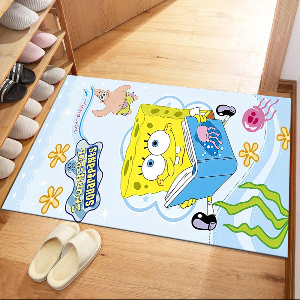 Spongebob Reading Adventure Square rugs are a great choice for living rooms, bedrooms, home décor, and as gifts.
