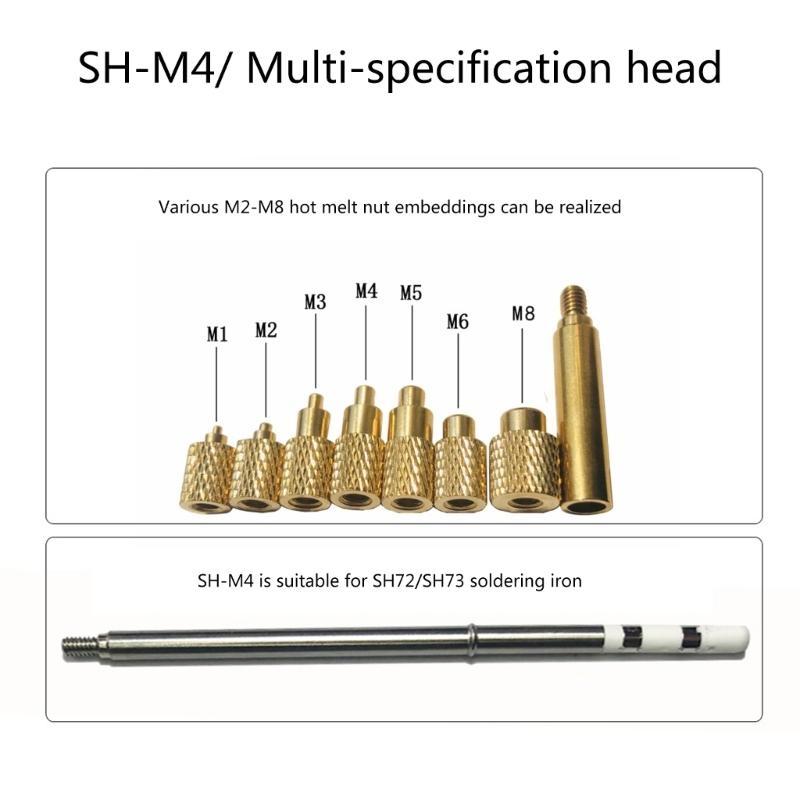 Printer Heat Set Insert Tool M 8 Brass Adapter Portable Heat Insertion Tool for SH72 and SH73 Soldering Iron