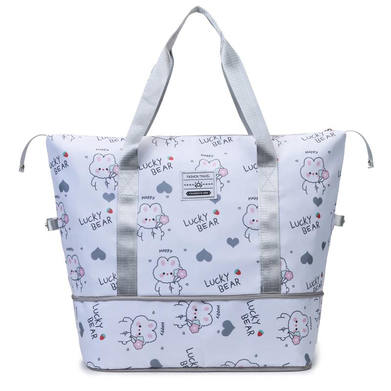 Large-capacity women's hand-held travel bag, fitness, short-distance business trip, luggage bag, travel, pull rod, maternity storage bag.