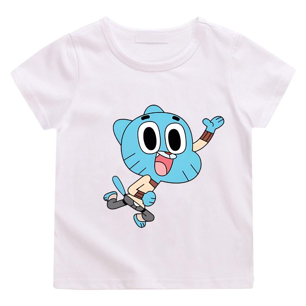 Kawaii Cotton T Shirt The Wonderfully Weird World of Gumball Kids T-Shirt Street Fashion Graphic Tshirts Breathable Casual Tees