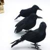 136pcs Black Simulation Crow Model Halloween Hunting Decor Bird Decor Party