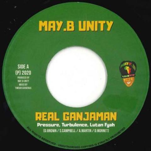 7inch Record PRESSURE, TURBULENCE, LUTAN FYAH /  - Real Ganjaman / Feel Irie MAYB002 May B Unity/Dia 2020 Europe Reggae, Ska & Dub