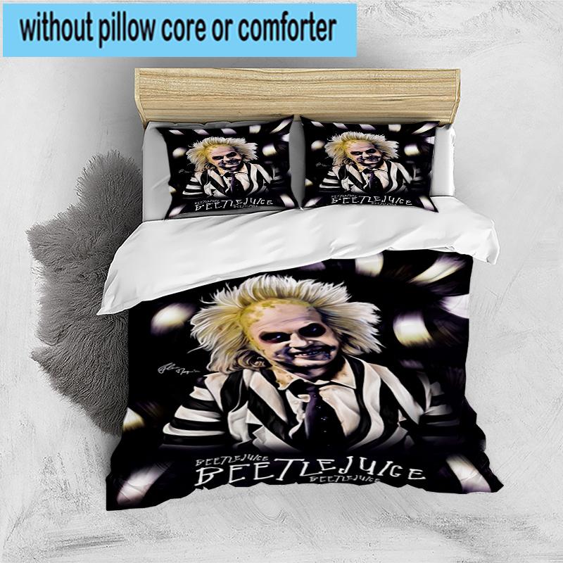 3PCS Beetle Haunted House 3pcs Bedding,Including 3PCS Duvet Cover And 2pcs Pillowcases Perfect for Christmas,Ideal for Bedroom, Dormitory