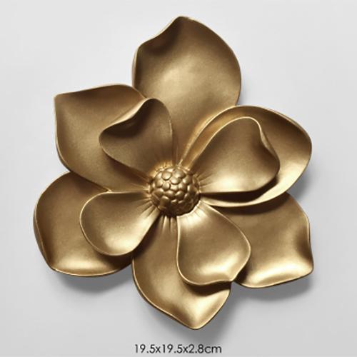 Nordic Three-dimensional Flower Wall Decoration Living Room Background Wall Resin Gilded Flower Wall Hanging Interior Decoration