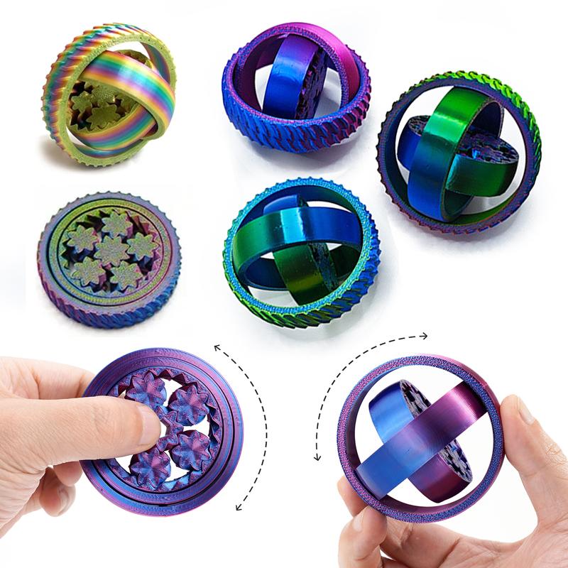 3D Printed Rotating Ball Toy O-Shaped Universal Fingertip Gyroscope Gravity Rotation Anxiety Relief Decompression