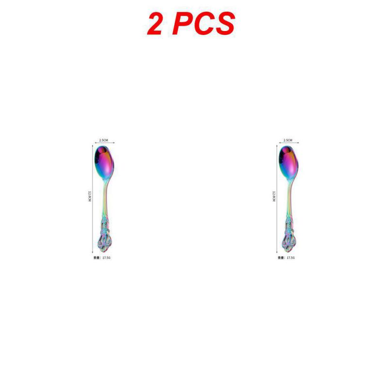 2/4/6 ST Kaffetillbehör Sked Rostfritt Stål Europeisk Stil Snidad Liten Kökstillbehör Snacks Skopa Matservis