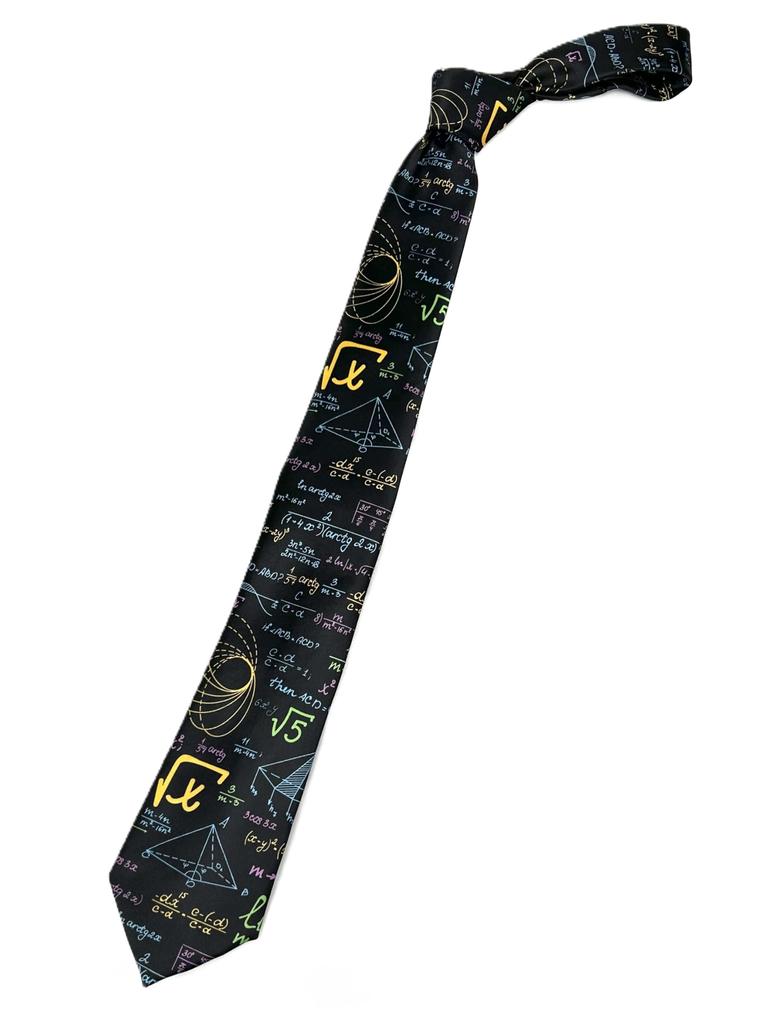 [HANG OVER] [A Must-see for Physics and Math Enthusiasts] Mathematical Formula Tie, Scienceengineering, Geometric, Chalk Art Style, Silk-touch