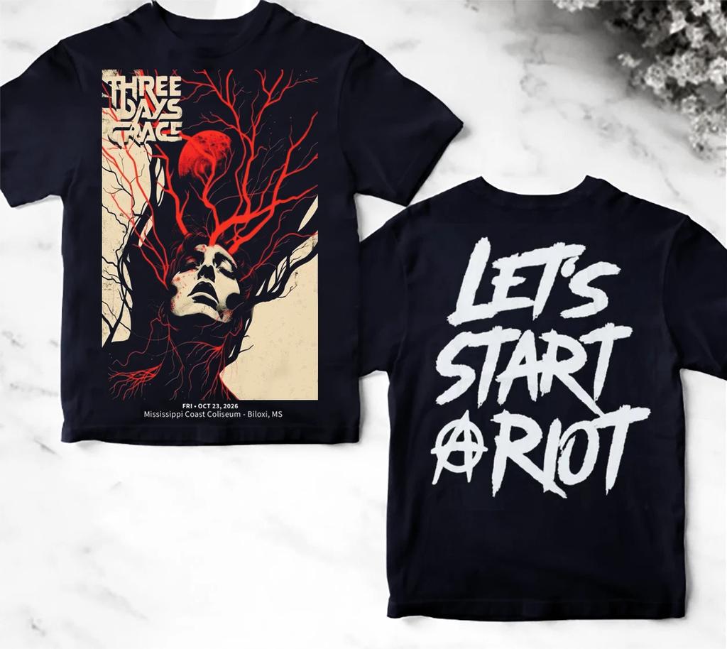 Three Days Grace Konzert Tour 3D T-Shirt Rock Band Grafik T-Shirt ZA879