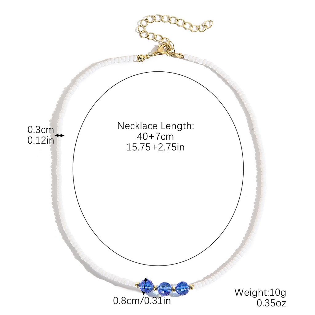 Necklace for Women Jewelry Necklace Fashion Sweet Cool Style Rice Bead Necklace Bohemian Handmade Beaded Necklace Beautiful Elegant Necklace for Her