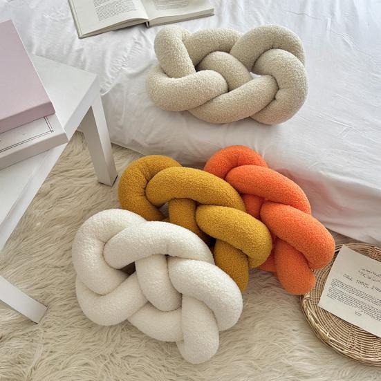 Knitted Knot Pillow Handmade Decorative Throw Pillows Soft Sofa Cushion Home Bedroom Decor Gift