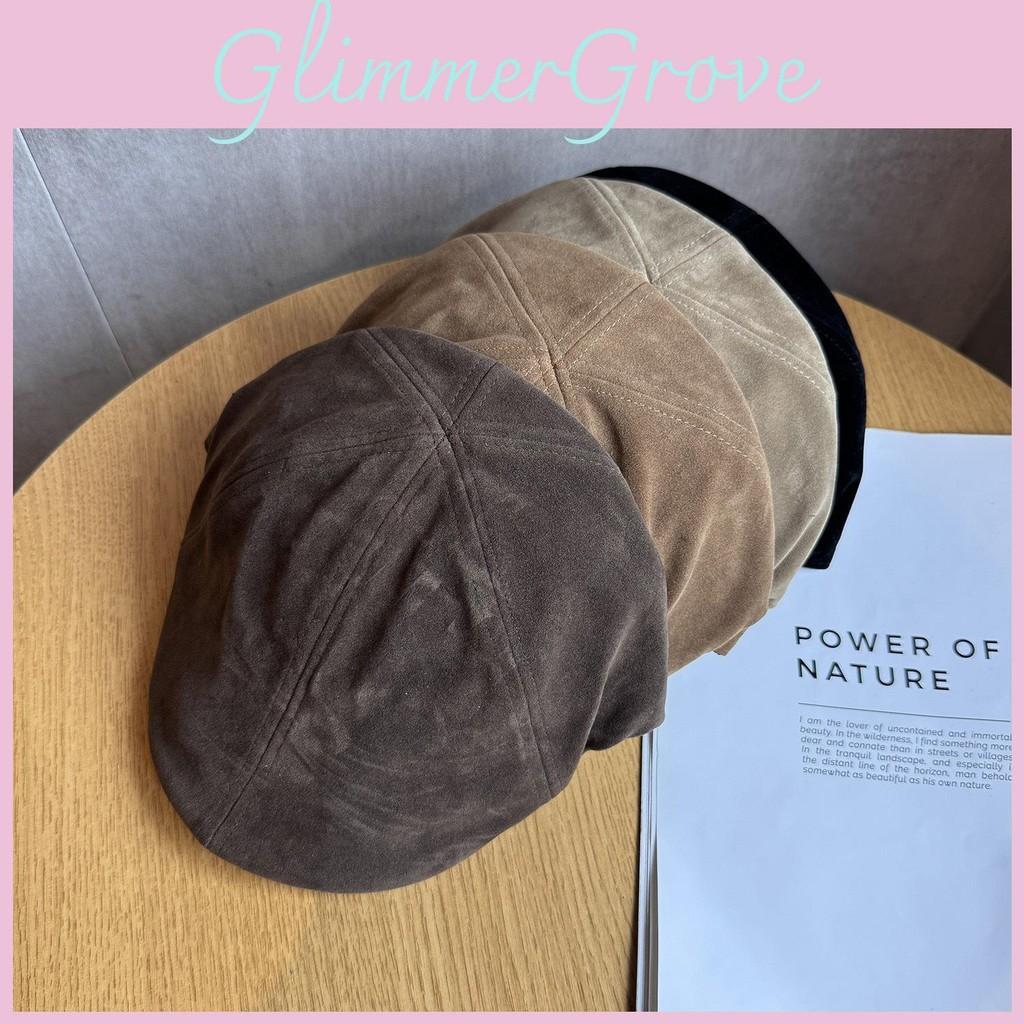 Solid Color Simple Suede Women Casual Beret For Autumn And Winter Use Daily