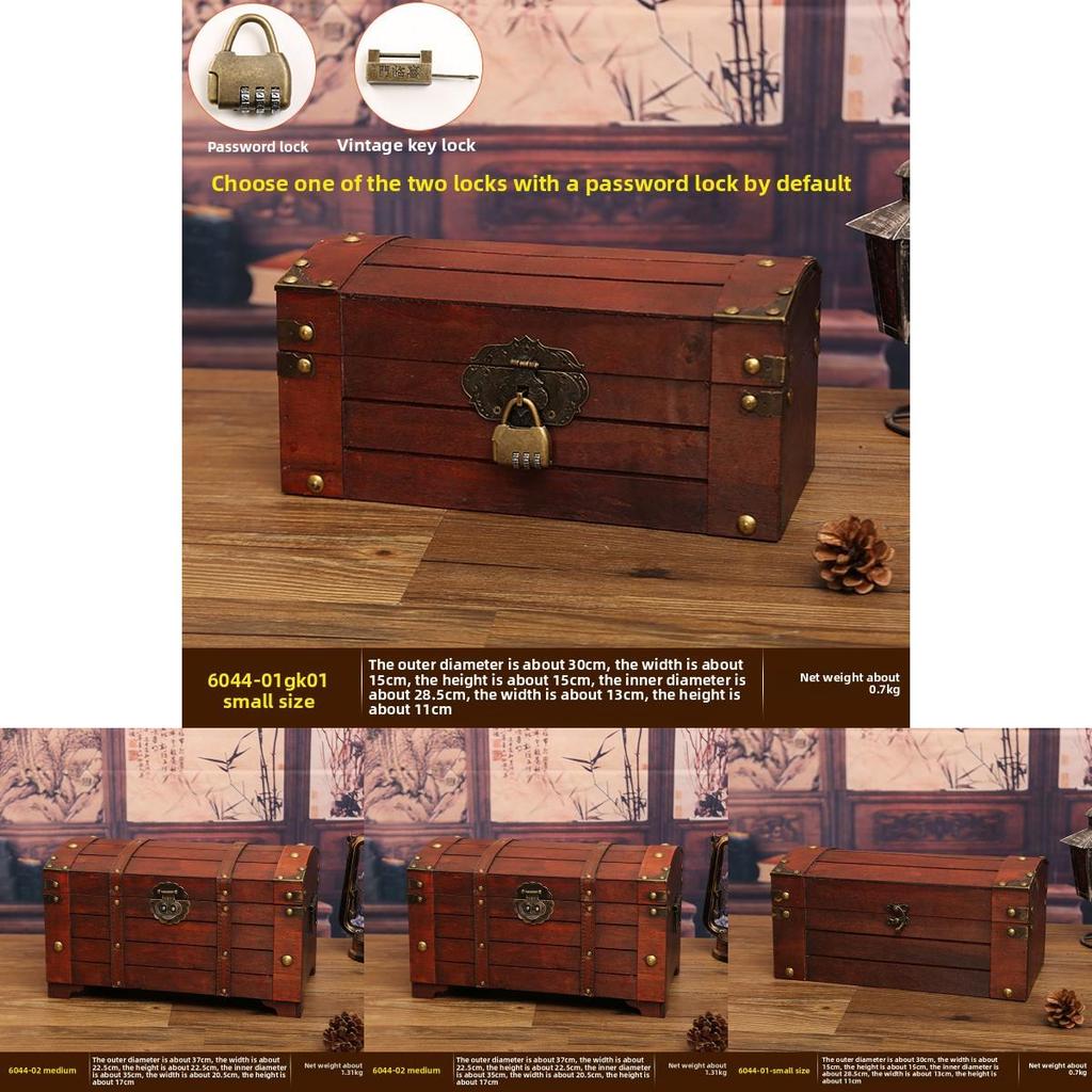 Vintage Wooden Storage Box With Lid For Home Organization And Decoration