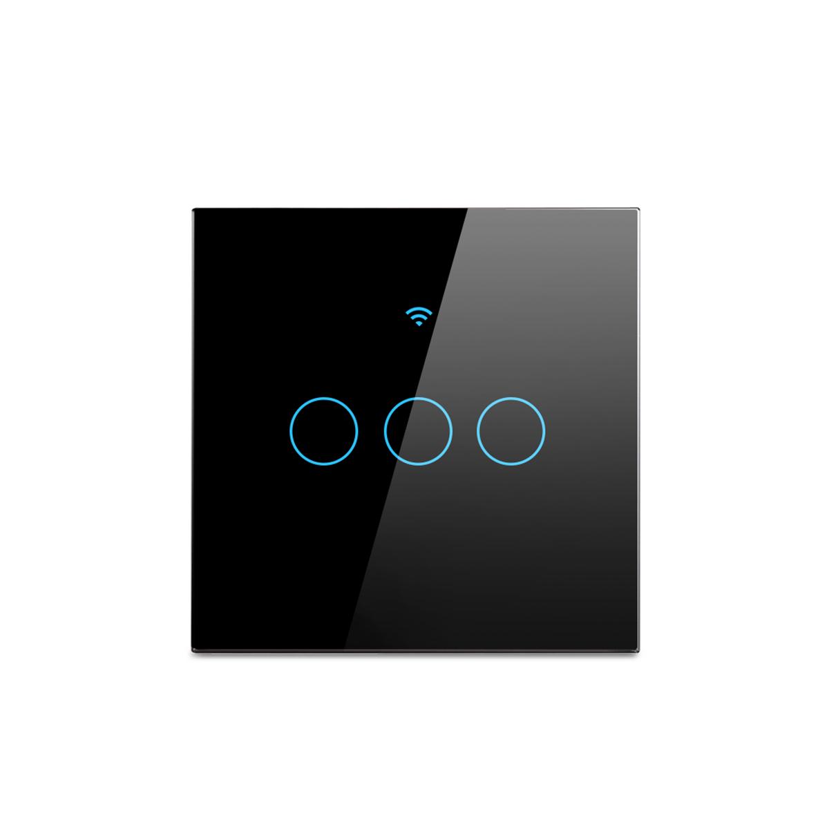 

1 2 3 Gang Apple Homekit App Smart WIFI Светодиодный выключатель Siri Voice Пульт дистанционного управления Беспроводной сенсорный переключатель Работает с Homekit