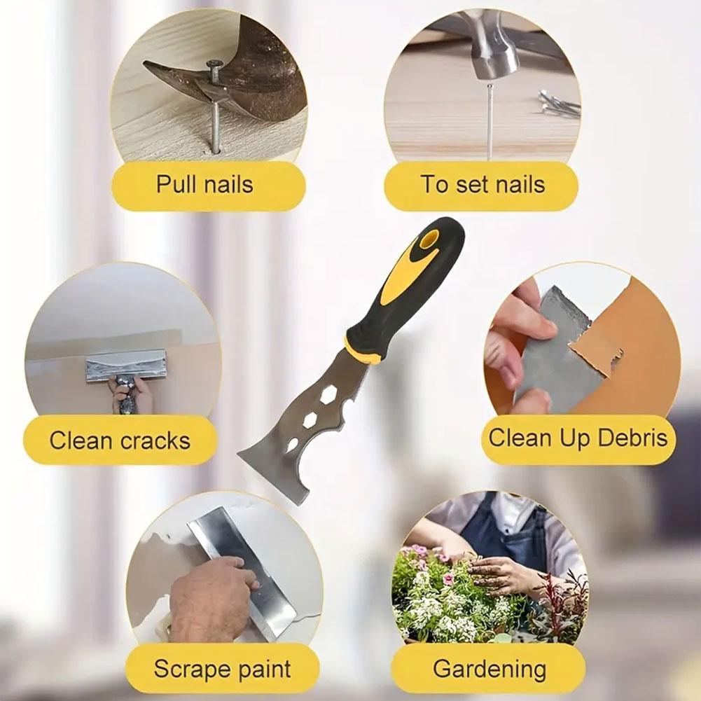 1Pcs 15 In 1 Multi Use Putty Knife Stainless Steel Paint Scraper Removal Construction Tool For Wallpaper Can Opener Home DIY