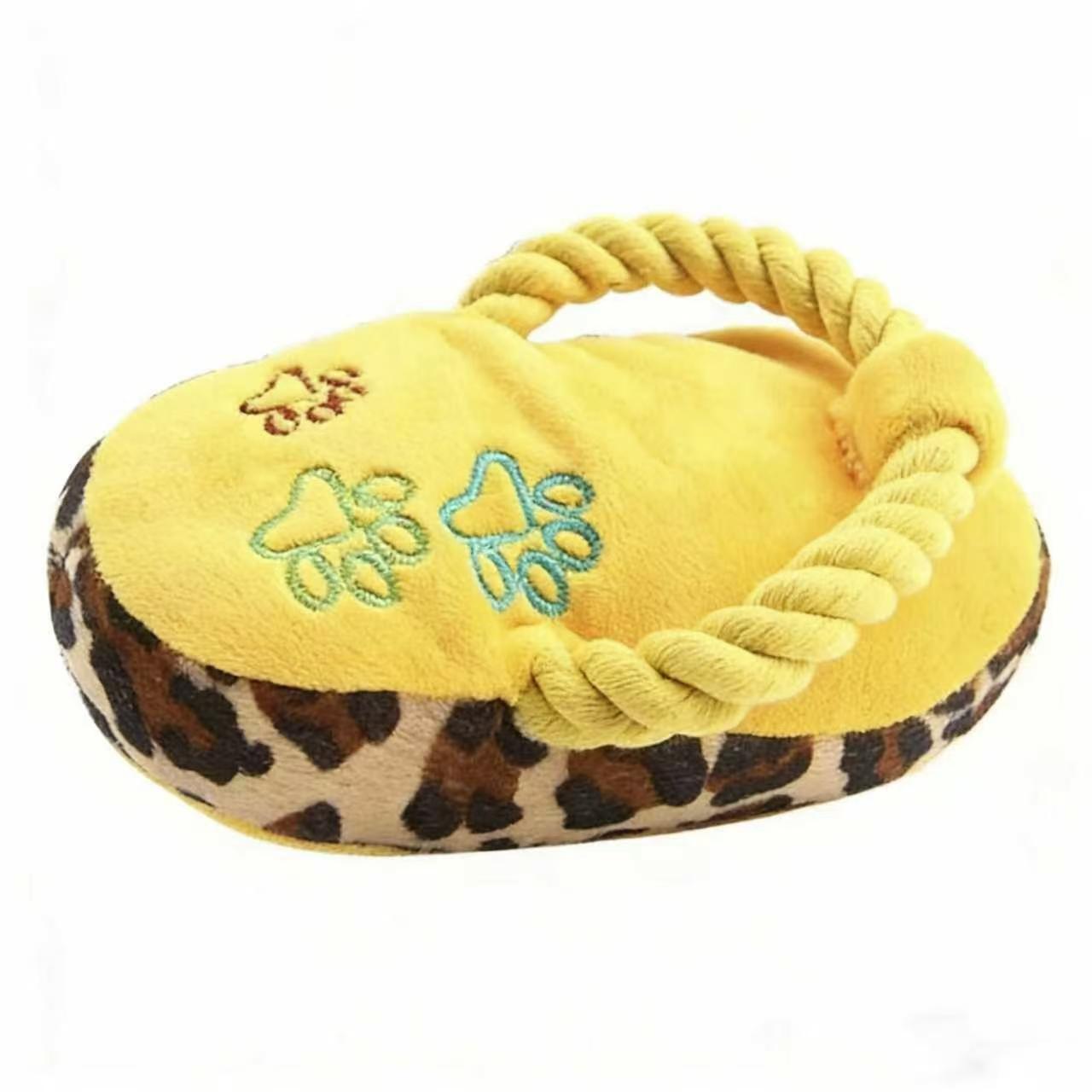 

Plush Slipper Dog Toy Interactive Chew Toy for Small Medium Dogs Cats Teeth Cleaning Anxiety Relief Pet Toy жёлтый