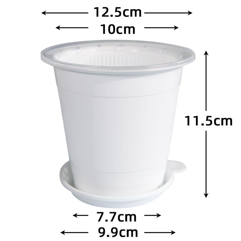 Meshpot 4 inch/10cm Clear Orchid Pots with Holes Match White Plastic Orchid Planter Double Layer Plant Nursery Pots for Succulen