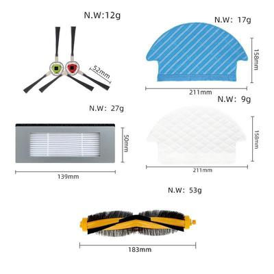 Compatible Accessories for ECOVACS DJ35/DJ36: Main Brush, HEPA Filter, Side Brush, Mop, Roller Brush